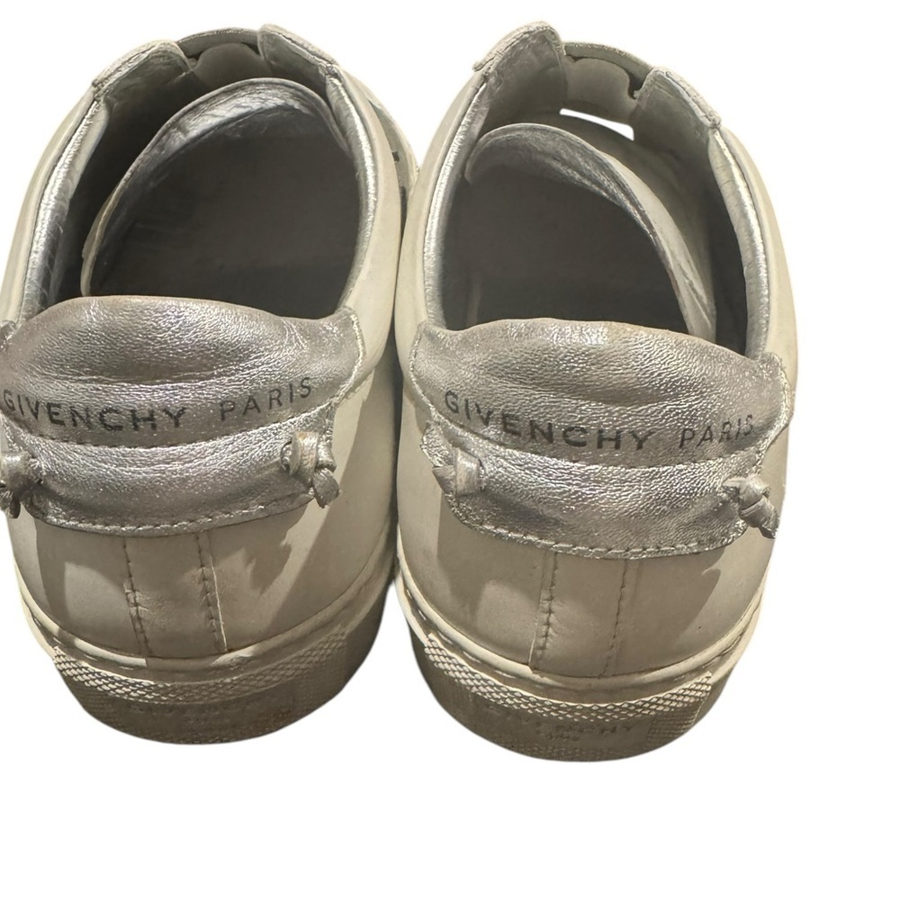 Givenchy Urban Argent White and Silver Street Sneakers- Size 38 1/2 or   U.S 8 - Picture 3 of 9